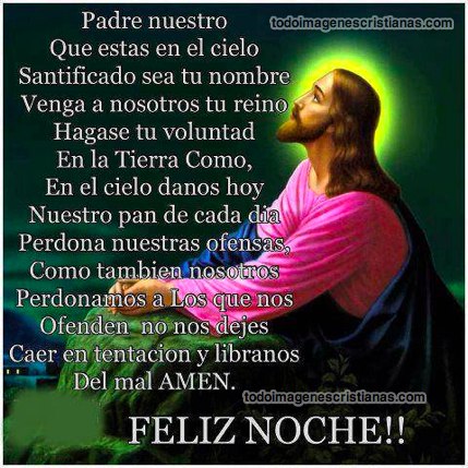 Imágenes cristianas con frases buenas noches familia
