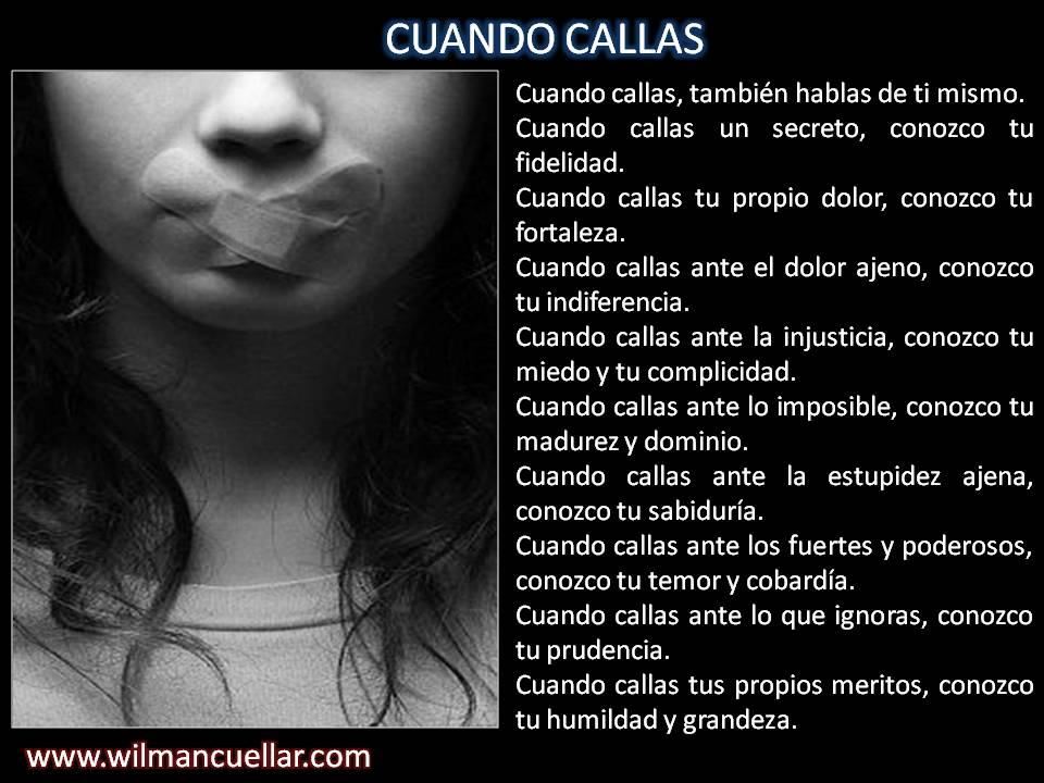 Imágenes con frases guarda silencio 14 CUANDO CALLAS